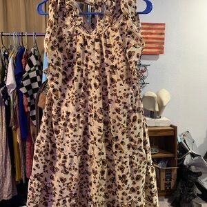 Entro Animal Print Ruffle Mini Dress